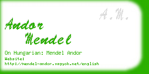andor mendel business card